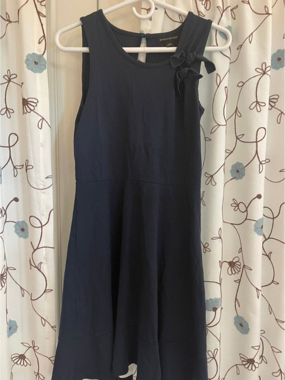 Like New | Banana Republic | 0 | Navy Double Bow Sleeveless Fit & Flare Dress